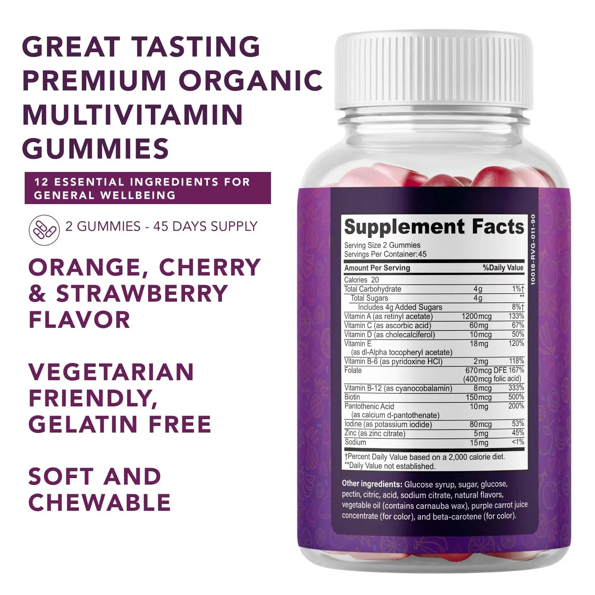 Complete Multivitamin Gummies for Adults – All-in-One Blend of Vitamin A B C D E Zinc and Biotin - Adult Vitamin Gummy for Energy and Immunity PLANT.O NUTRITION Au supplements