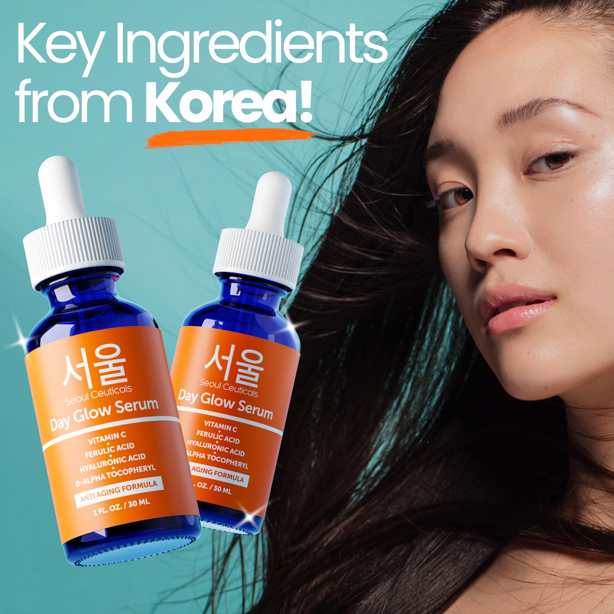 SeoulCeuticals Korean Skin Care 20% Vitamin C Hyaluronic Acid Serum + CE Ferulic Acid
