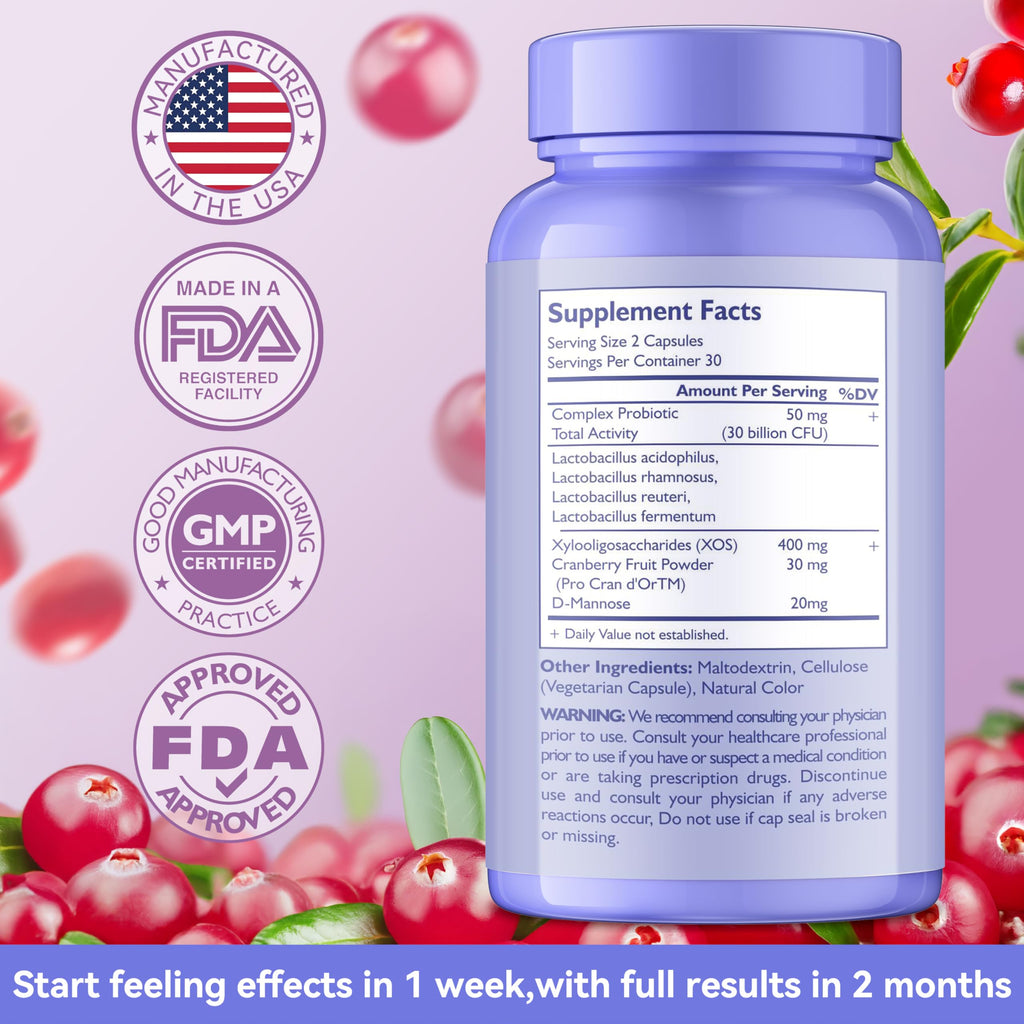 AnFamer Vaginal Probiotics for Women Female,Promotes Ph Balance,Healthy Vaginal Odor & Flora,Urinary Tract Health with Prebiotics & Lactobacillus Probiotic