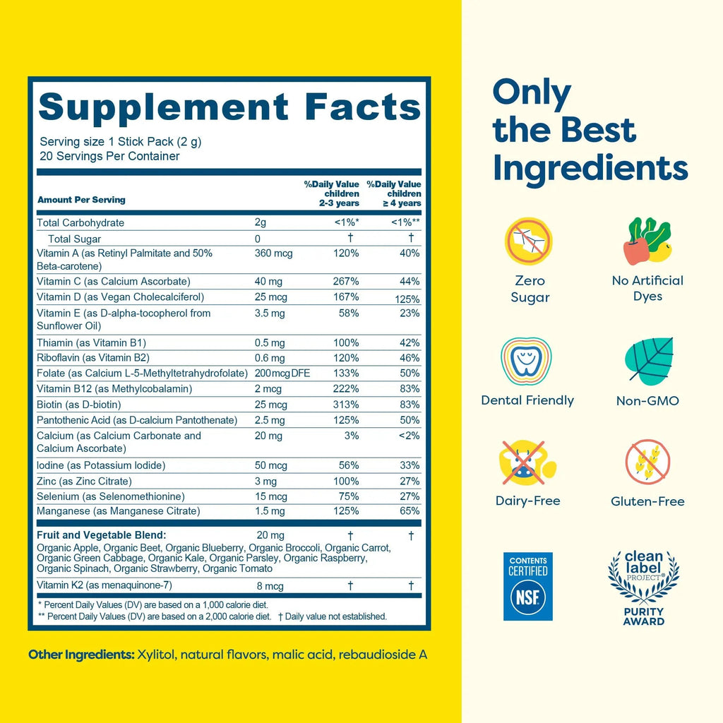 Hiya Kids Multivitamin – 15+ Essential Vitamins & Minerals with Fruits & Veggies for Ages 2+, Supports Growth, Development & Immune HIYA Au supplements