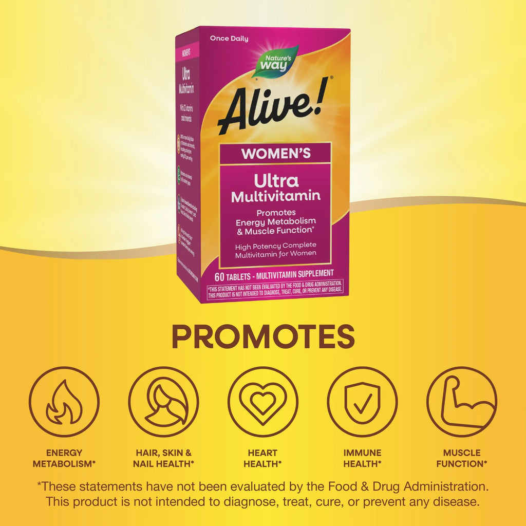 Nature's Way Alive! Women's Daily Ultra Multivitamin, High Potency Formula, Promotes Energy Metabolism and Muscle Function Nature's Way Au supplements