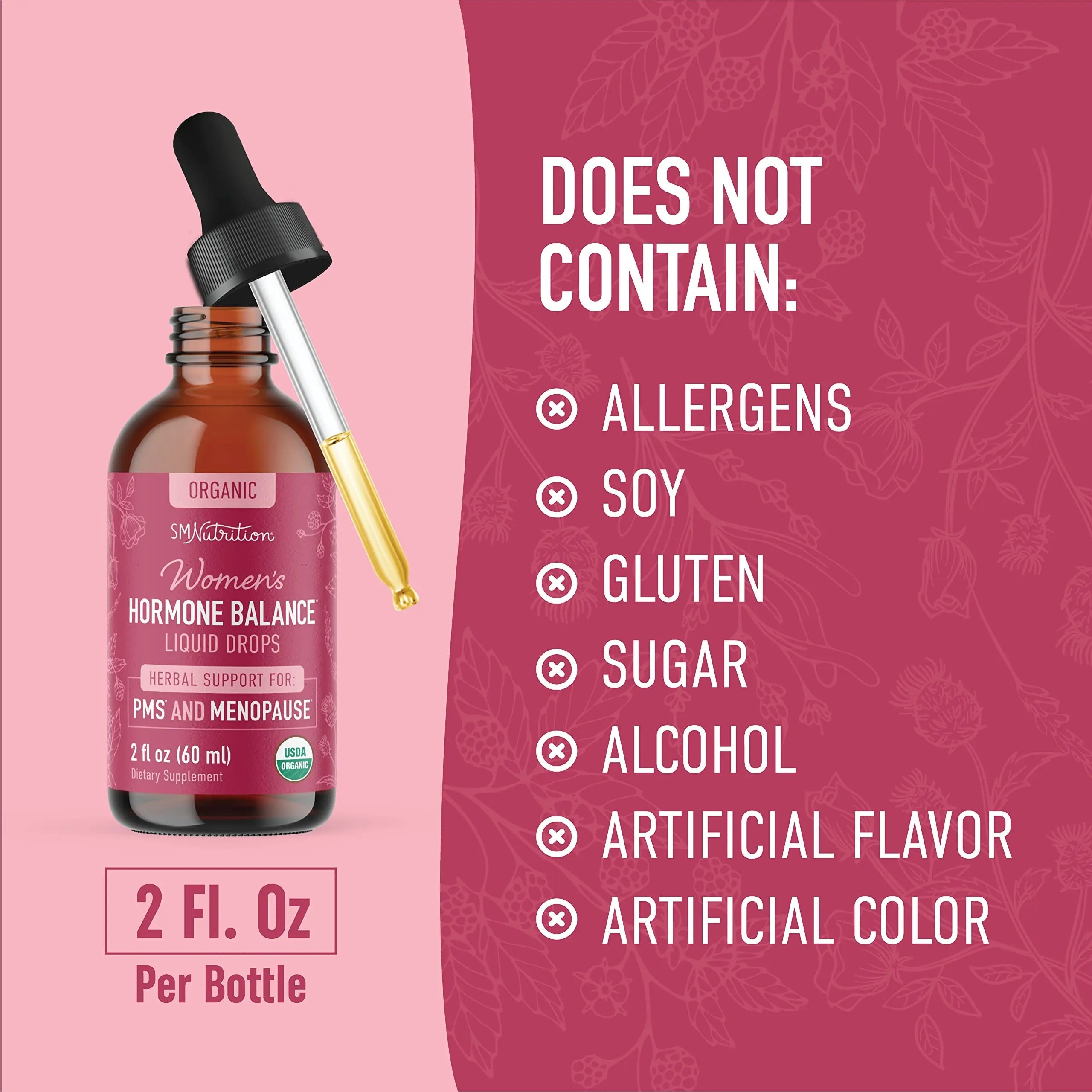 Hormone Balance Liquid Drops | With Stinging Nettle, Black Cohosh, Red Raspberry Leaf SMNutrition Au supplements
