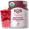 KOS Organic Beet Root Powder, USDA Organic - Natural Nitric Oxide Booster, Superfood Plant Based Beetroot Antioxidant, Supports Active Lifestyle & Healthy Circulation,