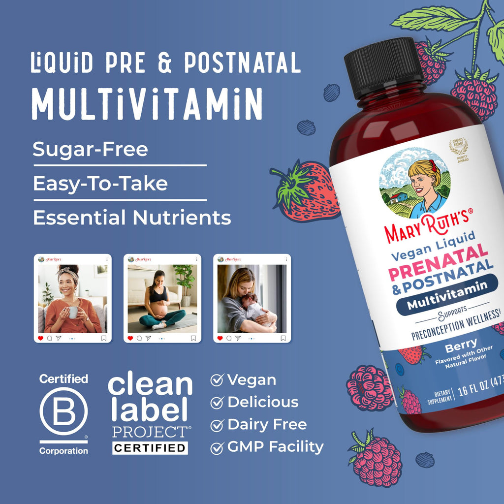 MARYRUTH'S Postnatal & Prenatal Vitamins for Women | Sugar Free | Womens Multivitamin for Pre-Conception, Pregnancy & Nursing | Ginger