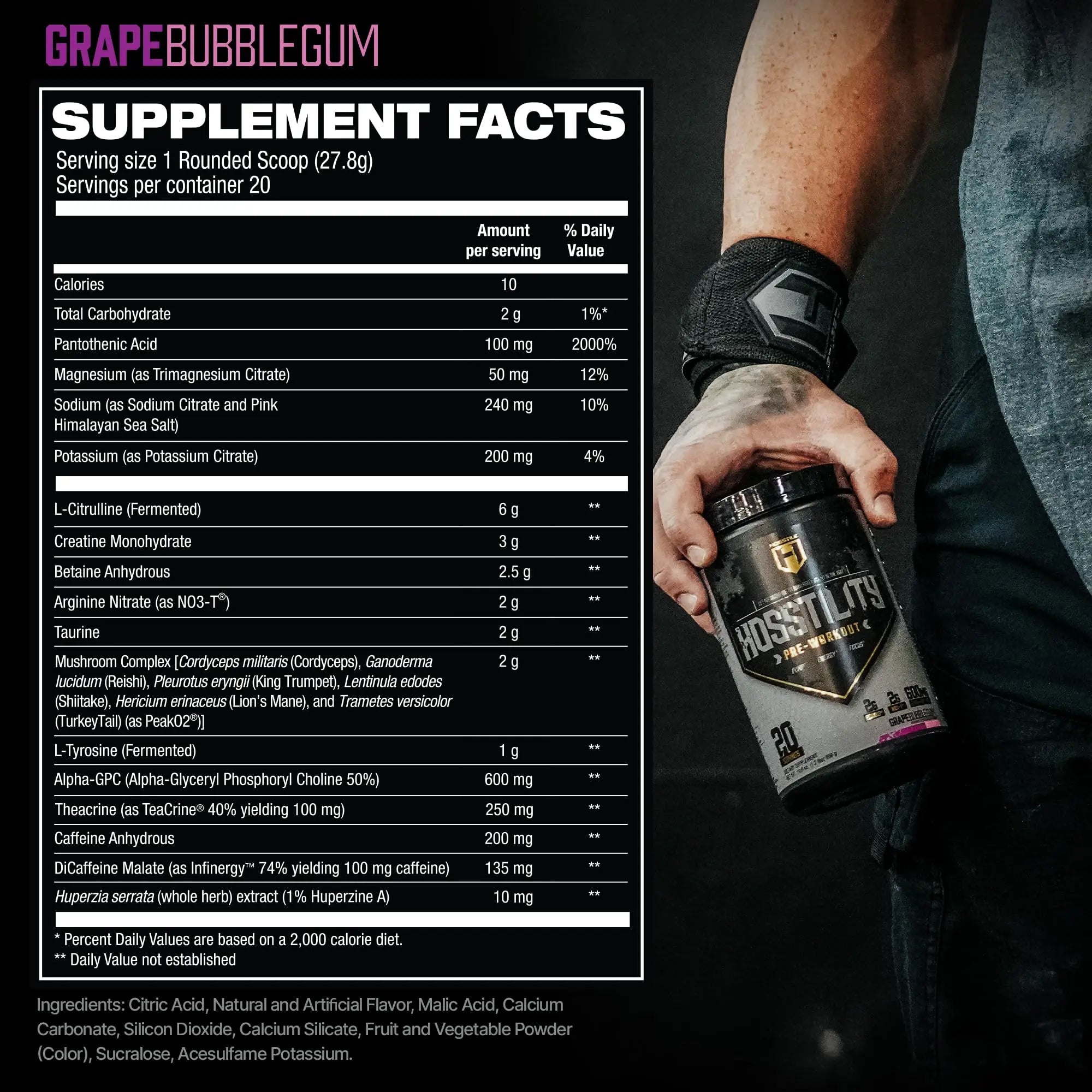 HOSSTILE Hosstility Pre Workout, All-in-One Pre Workout Powder for Men and Women HOSSTILE Au supplements