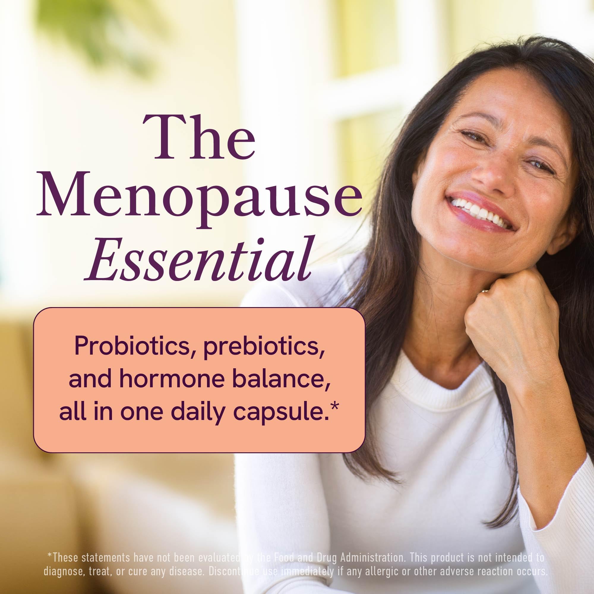 Menopause Support with Prebiotics and Probiotics for Women | Hormone Balance, Hot Flashes & Night Sweats | 50 Billion CFU, DIM & Black Cohosh | Triple Action Menopause Supplements for Women | 30 Ct SMNutrition Au supplements