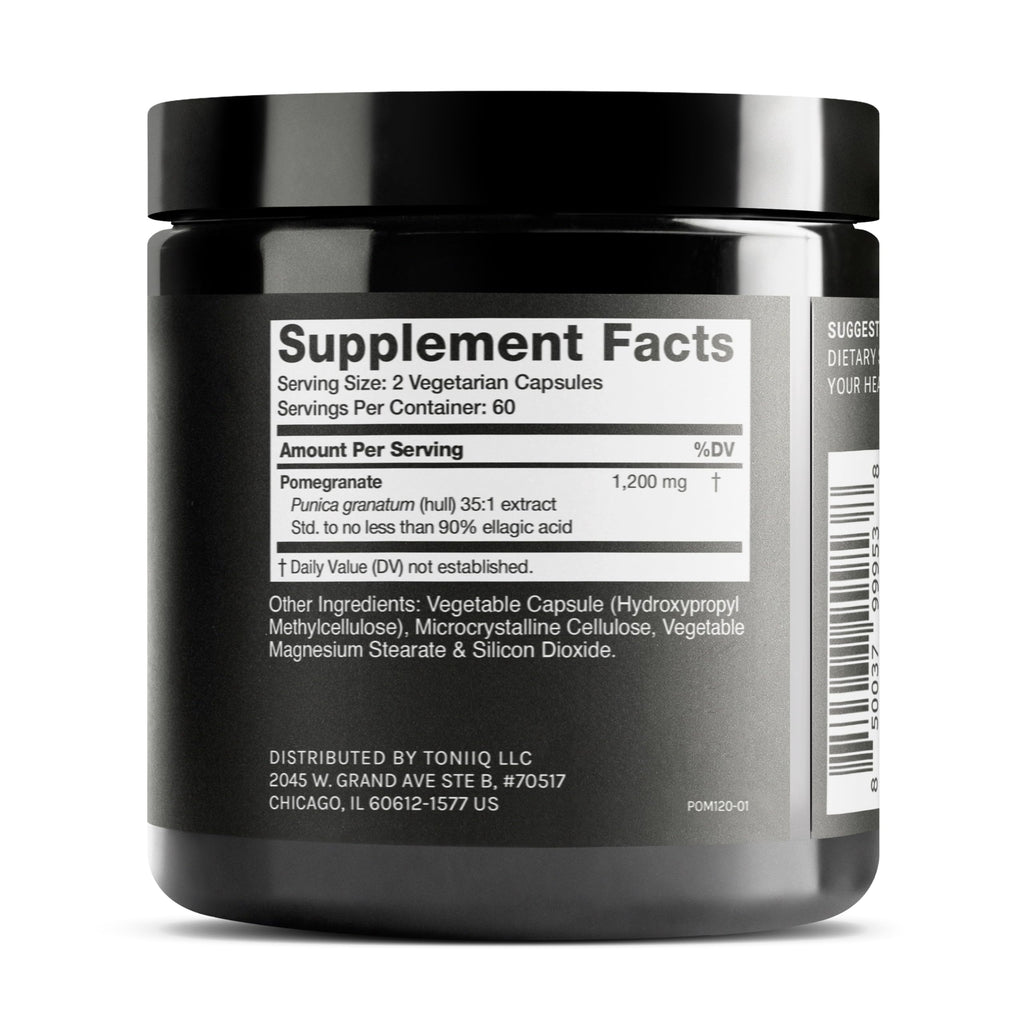 Toniiq Pomegranate Extract - Ultra High Potency 35:1 Extract with 90% Ellagic Acid - Highly Concentrated - Third-Party Lab Tested - 120 Capsules Toniiq Au supplements