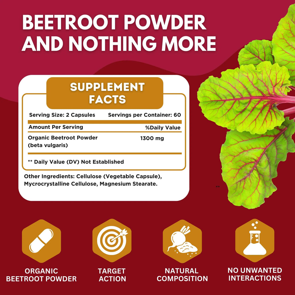 healblend Organic Nitric Oxide Beet Root Capsules 1300mg - Support Immune System healblend Au supplements