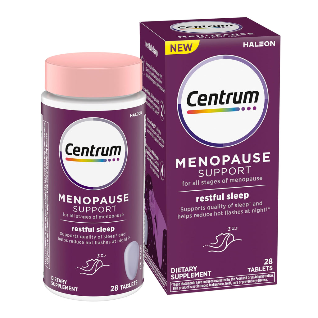 Centrum Restful Sleep Menopause Support Tablets, Supplement with Clinically Studied DailyZz and geniVida, 28 Count Centrum Au supplements