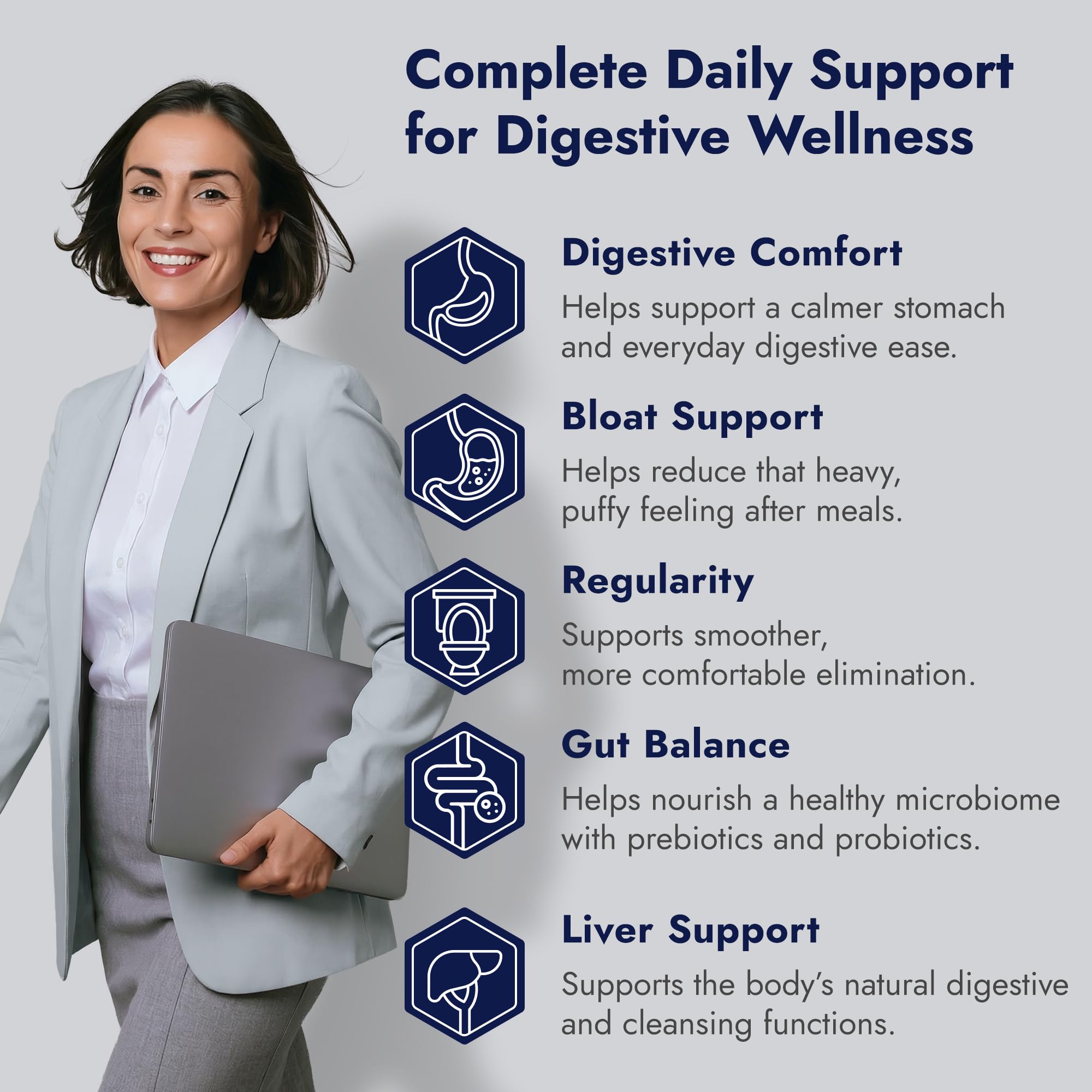 Finessa Digestive Probiotic Drink - 2in1 Digestive Health, Liver Cleanse Detox & Repair | Constipation, Gas and Bloating Relief | Gut Health Blend with Prebiotics & Probiotics