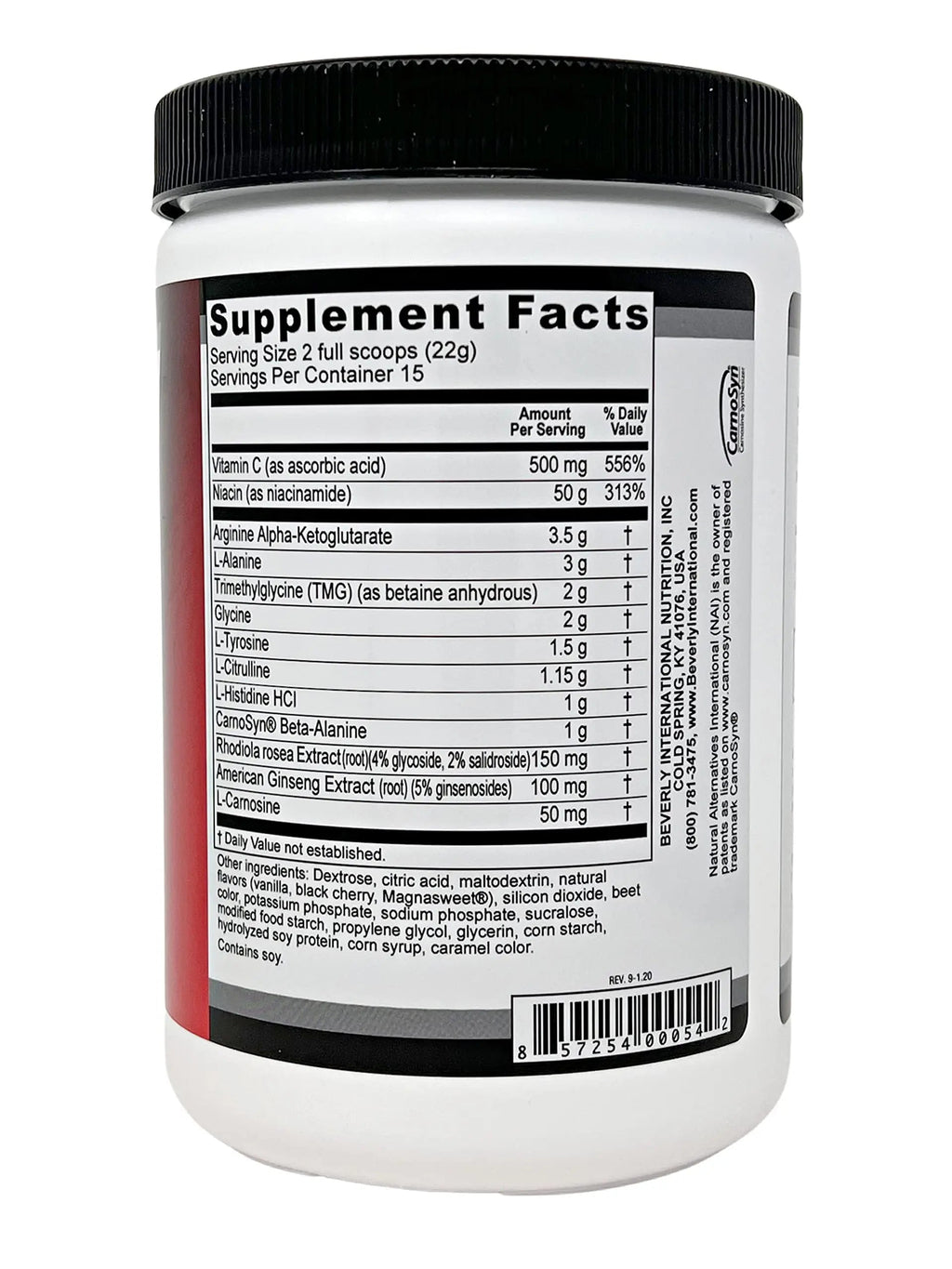 Beverly International Up-Lift Stimulant Free 330 grams. Workout Energy Drink Mix w/Nitric Beverly International Au supplements
