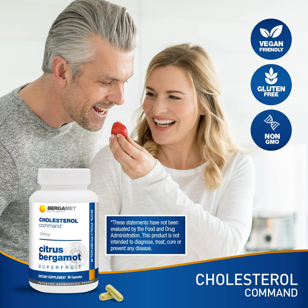 Cholesterol Command, Citrus Bergamot SuperFruit Supplement, 47% Bergamot Polyphenol Fraction (BPF) Patented Formula,