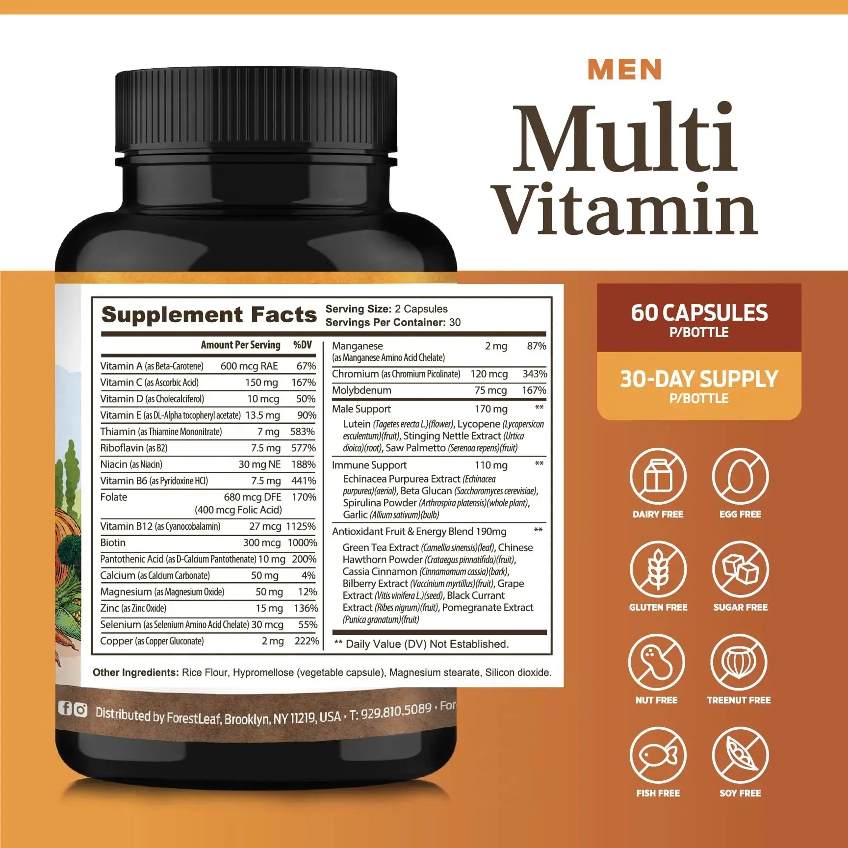 ForestLeaf Daily Vitamin Multivitamin for Men, Multi-Vitamin for Men - Mens Multivitamins & Multiminerals Supplement | ForestLeaf Au supplements