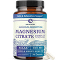 Magnesium Citrate Complex 500 MG for Calm & Relaxation | High Absorption Magnesium Supplement | Citrato de Magnesio | Constipation & Digestion Support Non-GMO Soy-Free | 60 Mag Citrate Capsules Nobi Nutrition Au supplements