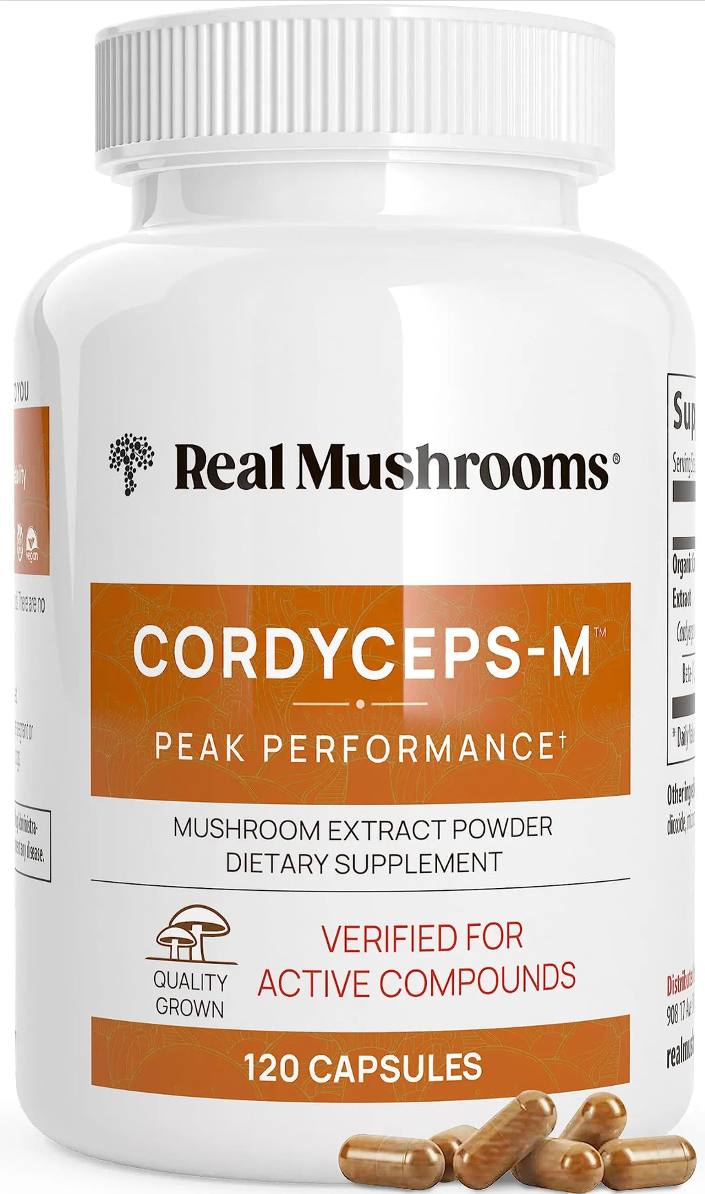 Real Mushrooms Cordyceps Capsules - Performance Mushroom Extract Supplement Real Mushrooms Au supplements