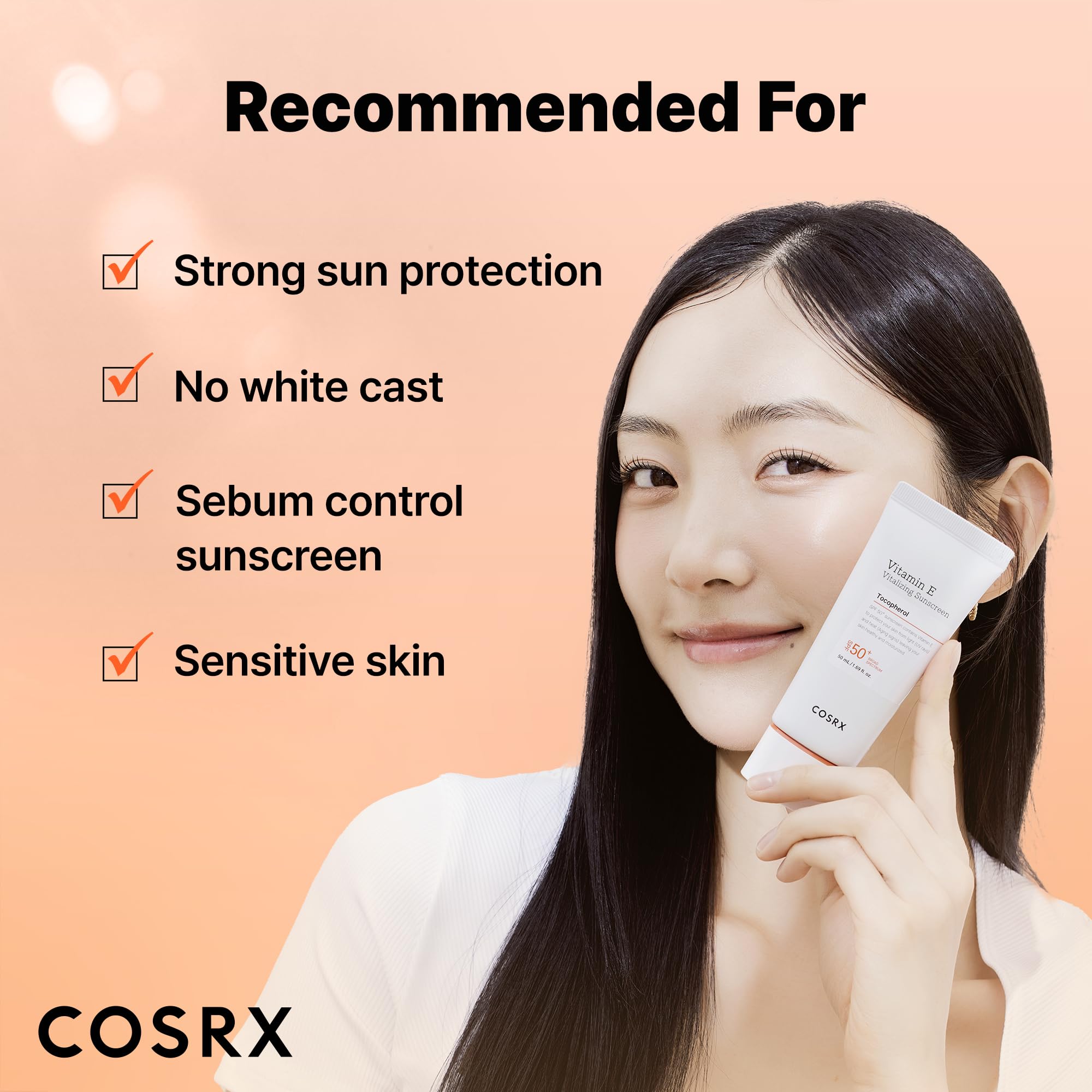 COSRX Vitamin E Vitalizing Sunscreen,SPF 50 Broad Spectrum Face Sunscreen, Lightweight