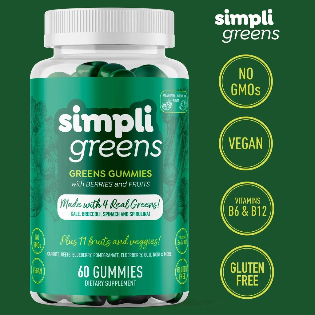 SIMPLI GREENS Vegan Superfood Gummies Supplement – 60 Count – Nutrient-Rich Gummy Vitamins – Supports Overall Wellness SIMPLI GREENS Au supplements