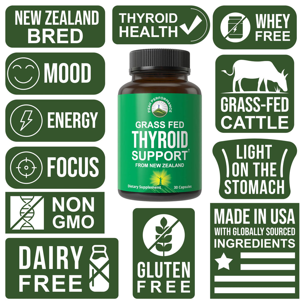 Raw Desiccated Thyroid Supplement. Grass Fed New Zealand Beef Neck & Thyroid Gland Capsules for Women and Men. Ancestral Living Ethically Sourced Bovine Supplements for Energy and Metabolism Support Peak Performance Au supplements