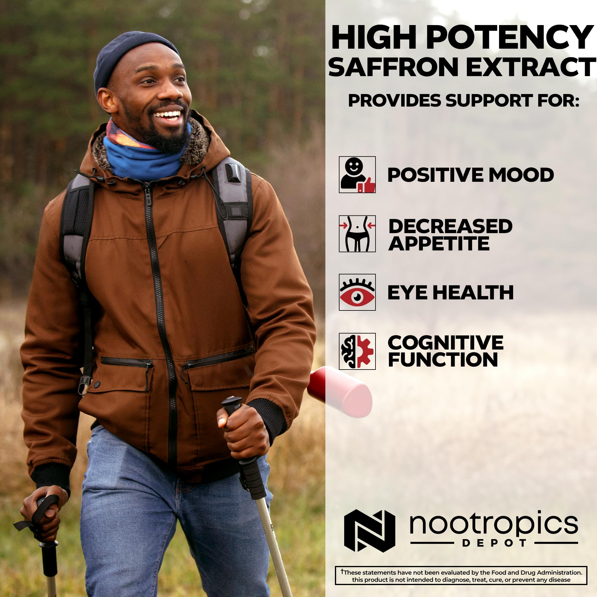 Nootropics Depot High Potency Saffron Extract Capsules | 30mg | Minimum 7.5% Crocins and 1% Safranals | Crocus sativus | 60 ct Nootropics Depot Au supplements