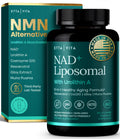 Liposomal NAD+ Supplement - Resveratrol, Urolithin A, CoQ10 & Muira Puama (Made in USA) NAD Supplement for Natural Energy, Brain Fog, Digestion, Detox, Gut Health, Microbiome, NR NMN Replacement Etta Vita Au supplements