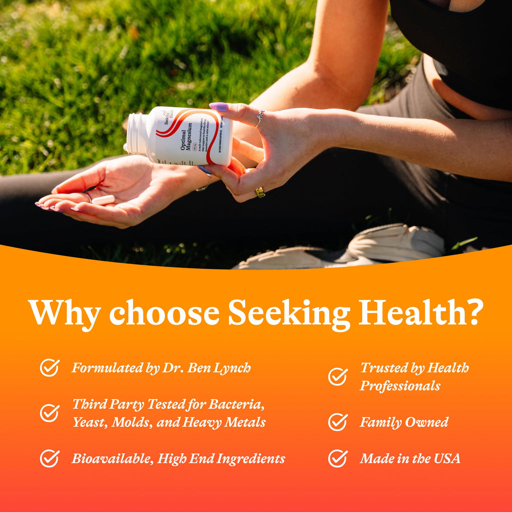 Seeking Health Optimal Magnesium - Mineral Supplement Aids Optimal Magnesium Absorption - Bioavailable Forms of Magnesium for Energy,