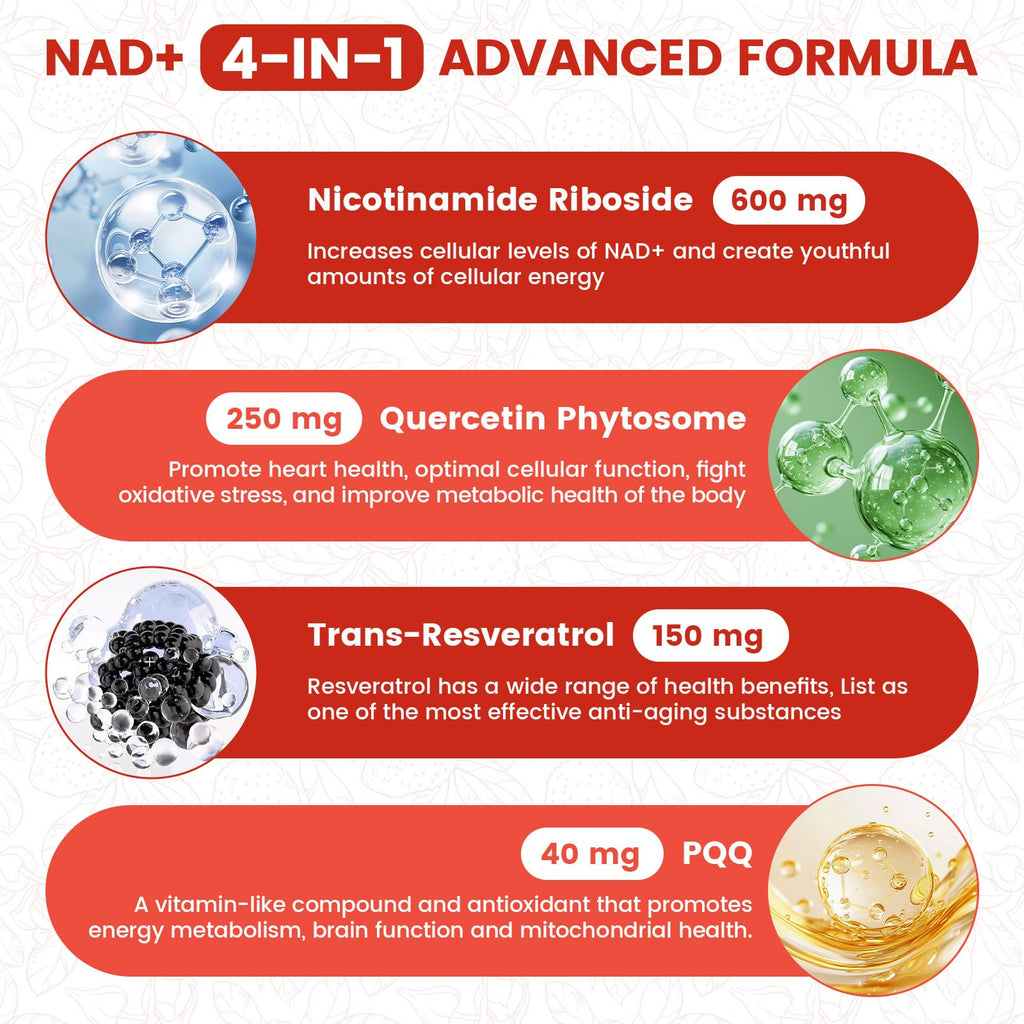 NIUSISE NAD Supplement, NAD+ Liquid, 1000mg Enhanced Formula with PQQ, Nicotinamide Riboside & Resveratrol, Advanced Anti-Aging Support for Men & Women, Sustained Energy, Vitality Boost (30 Packets) NIUSISE Au supplements