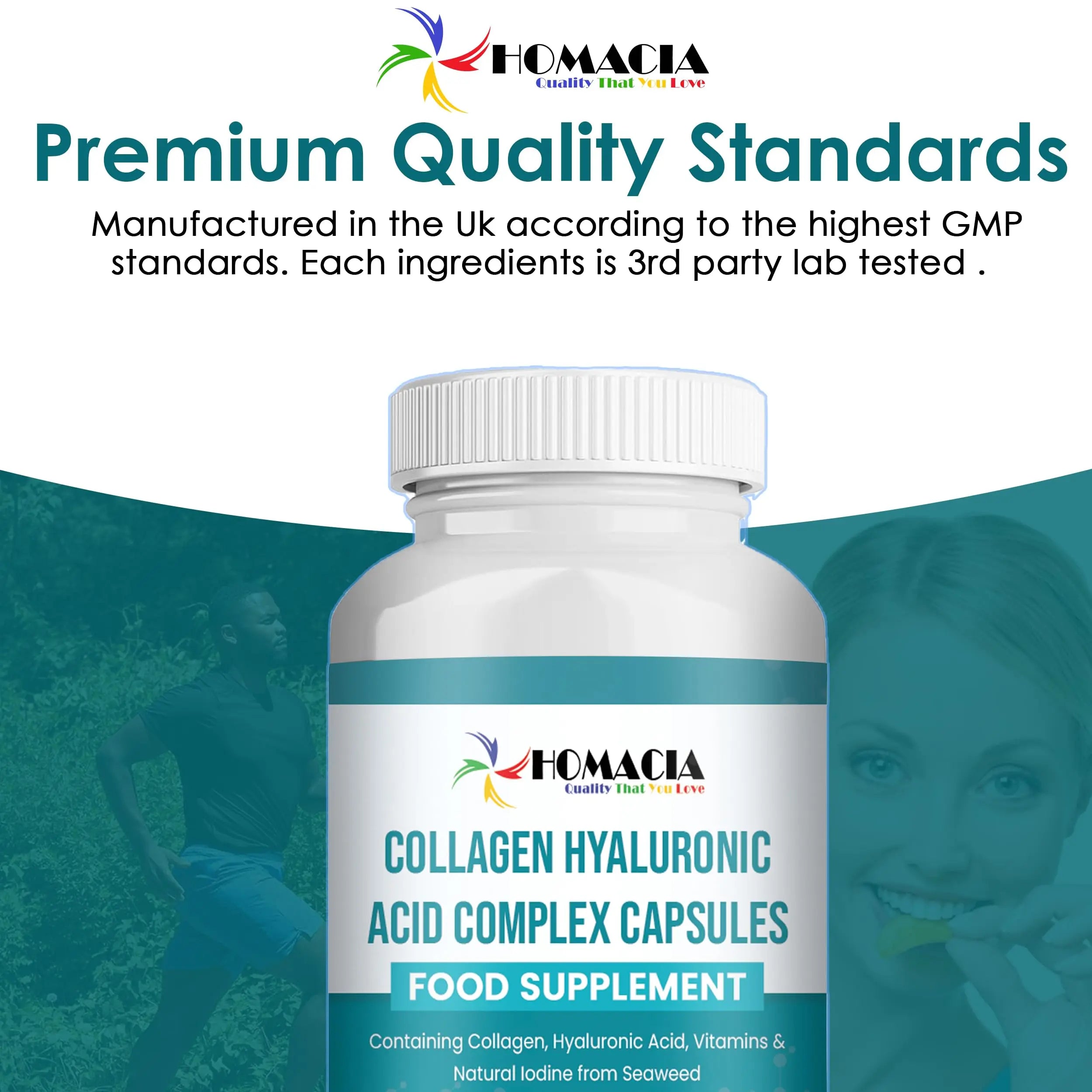 Homacia’s Collagen Capsules | Marine Collagen with Hyaluronic Acid | Pure Collagen Supplements for Women HOMACIA Quality That You love Au supplements