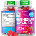 Magnesium Glycinate Gummies 400mg, Muscle Support and Relaxation, Magnesium Supplement for Women, Men and Kids, High Absorption, Sugar Free,