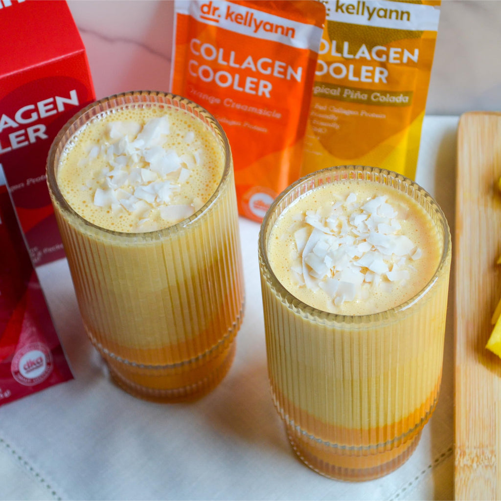 Dr. Kellyann Collagen Cooler – Tropical Pina Colada | 15g Grass-Fed Collagen Protein per Serving | Keto & Paleo Friendly,