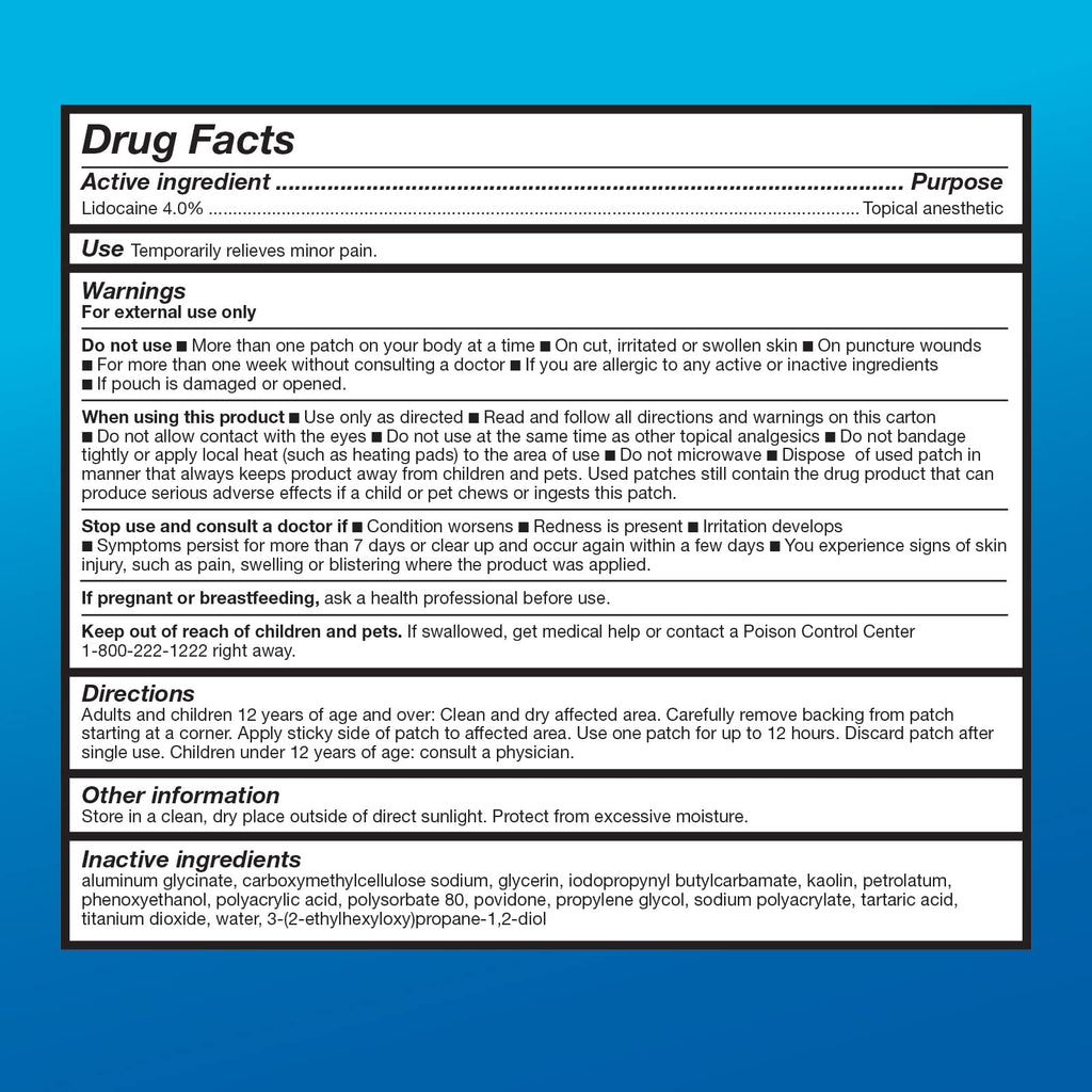 Amazon Basic Care Maximum Strength OTC Pain Relief , 4% Lidocaine Patch, 3.9” x 5.5”, 15-Count Box (Previously HealthWise) Amazon Basic Care Au supplements