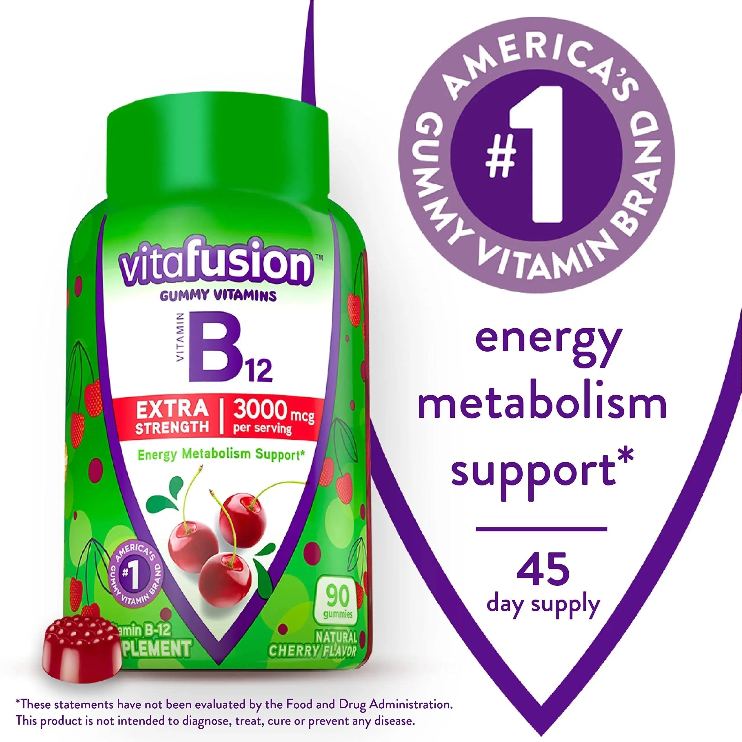 Vitafusion Gorgeous Hair, Skin & Nails Multivitamin Plus Biotin, Vitamin B12 Cherry Gummies for Energy Metabolism Support, 135ct & 90ct Vitafusion Au supplements