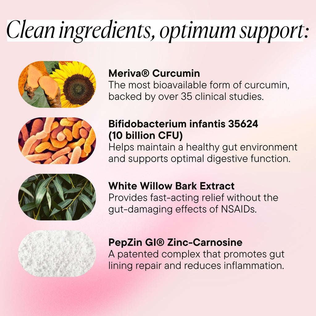 Goodness Lover Inflammation Pro, with 10 Billion CFU for Digestive Support, Curcumin, White Willow bark Extract, Zero fillers, Vegan, 30 Servings