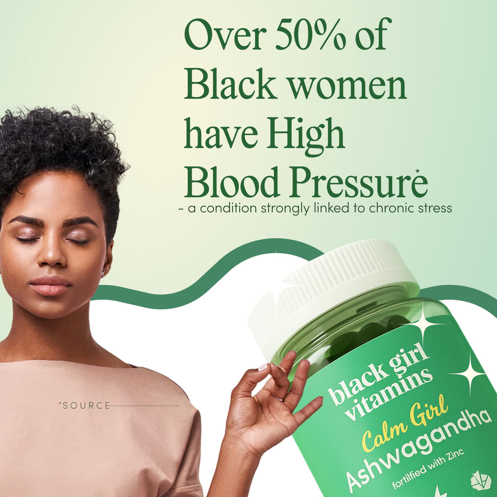 Black Girl Vitamins Calm Girl Ashwagandha + Zinc Gummies Stress Support, Promotes Relaxation & Mental Clarity, Supports Sleep & Immune Health