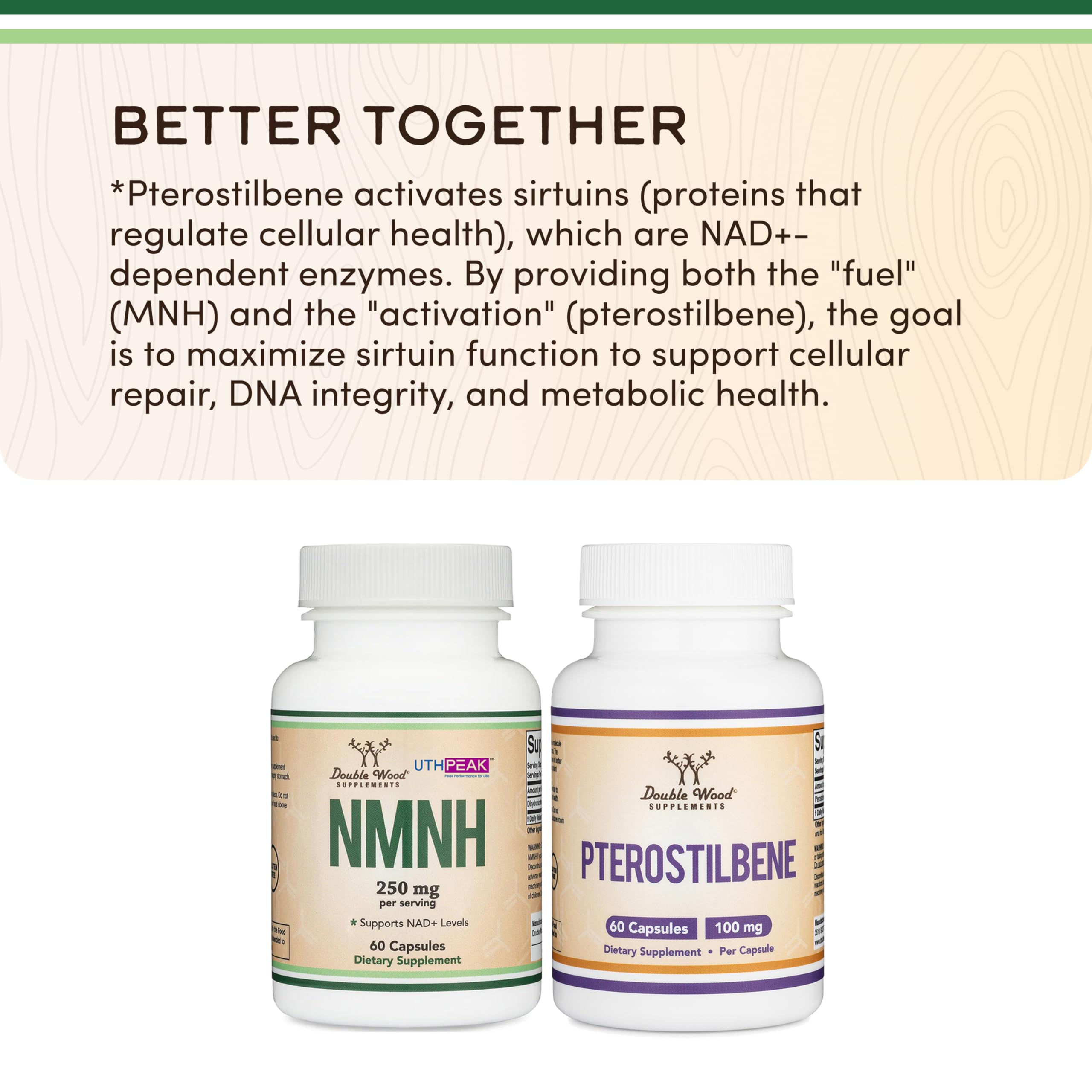 NMNH (NMN Supplement Alternative) Only Clinically Studied Ingredient - Boosts NAD+ Levels for Anti Aging and Cell Regeneration by Double Wood Double Wood Supplements Au supplements