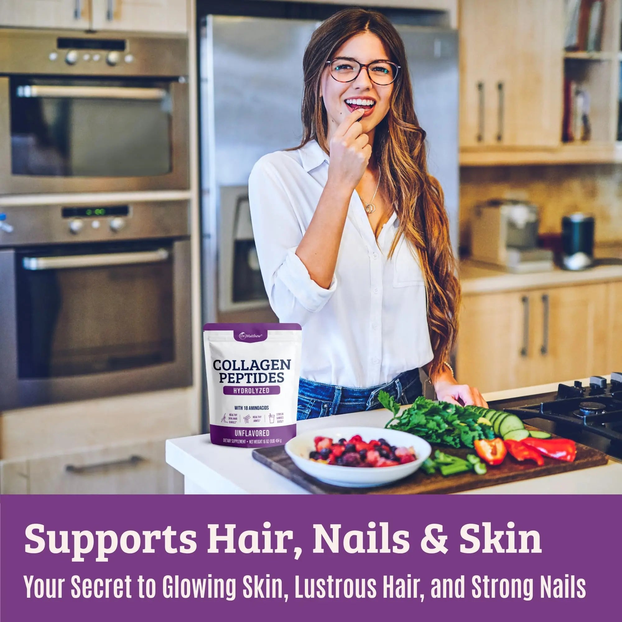 Collagen Protein Powder. Grass Fed Collagen Powder for Women & Men. Hydrolyzed Dr. Matthew Au supplements