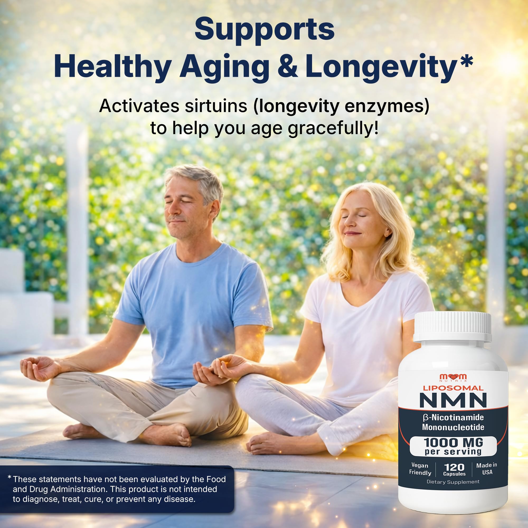 NMN Supplement 1000 mg Pure Nicotinamide Mononucleotide - NAD Precursor for Energy, Cellular Renewal & Longevity Support - Mitochondrial Support 120 Capsules - Vegan, Non GMO, Gluten Free MOM NUTRIX Au supplements