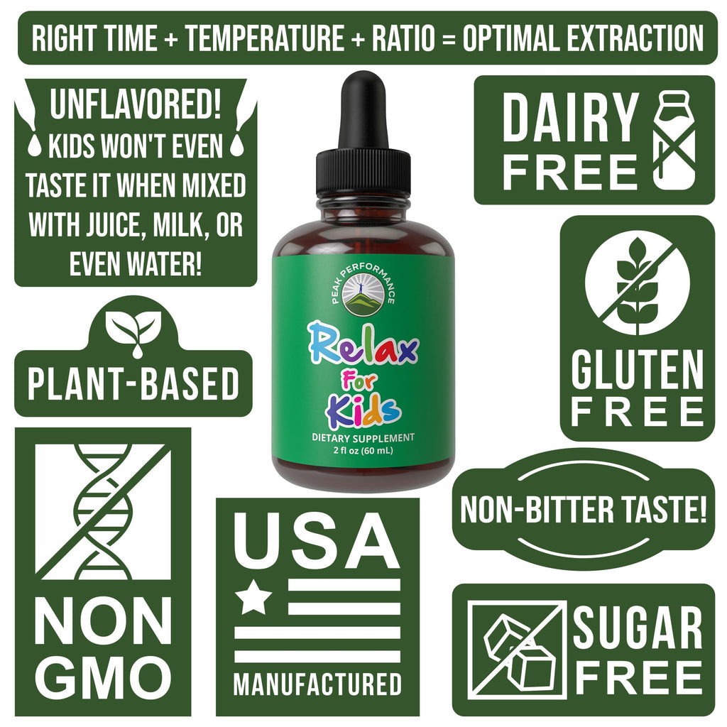 Kids Calm Liquid Drops. Aid for Relaxation, Calming, Optimal Sleep With Chamomile, Magnesium. No Bitter Taste. Kids Won't Know They're Taking It. Sugar Free 9-in-1 Vegan Supplement. Non-Habit Forming Peak Performance Au supplements