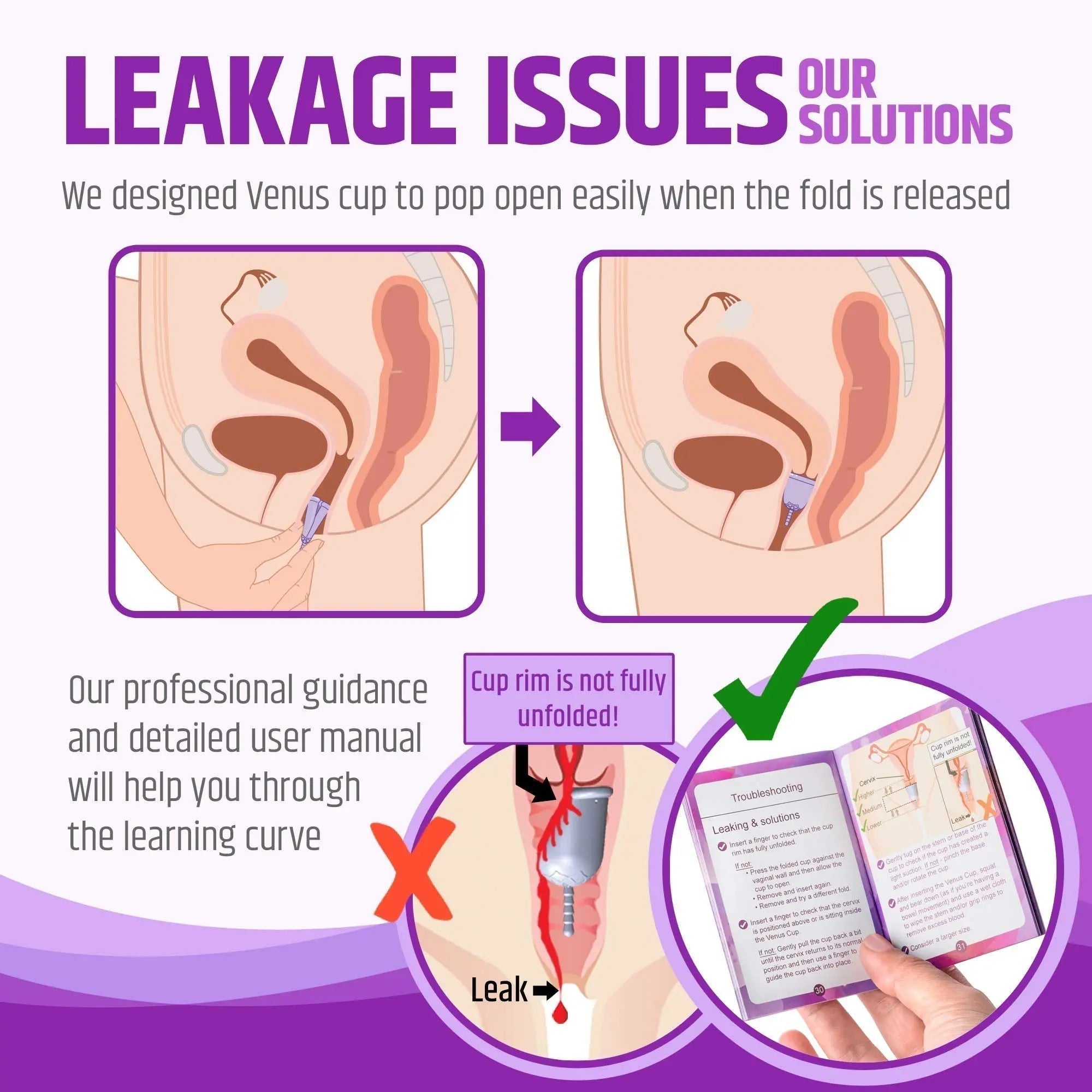 Venus Large Menstrual Cup – High Capacity for Heavy Flow -Made in USA - 100% Medical Grade Silicone VENUS Au supplements