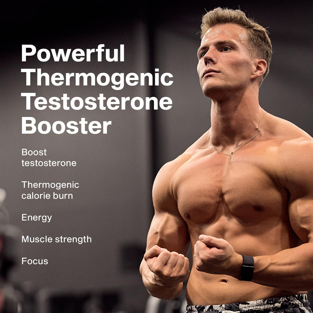 MuscleTech Thermogenic Booster for Men, AlphaTest Thermo - T-Boost Mens Supplement with Tribulus Terrestris - Male Gym Workout Supplements for Muscle Growth