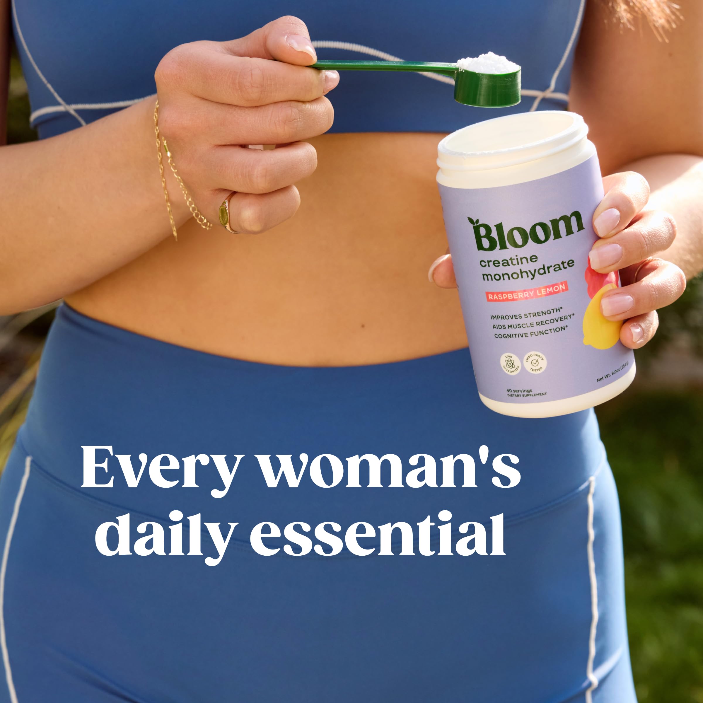 Bloom Nutrition Creatine Monohydrate Powder, 5g Micronized Creatine per Serving, Supports Muscle Recovery, Strength, Endurance, Pre or Post Workout, Gluten Free