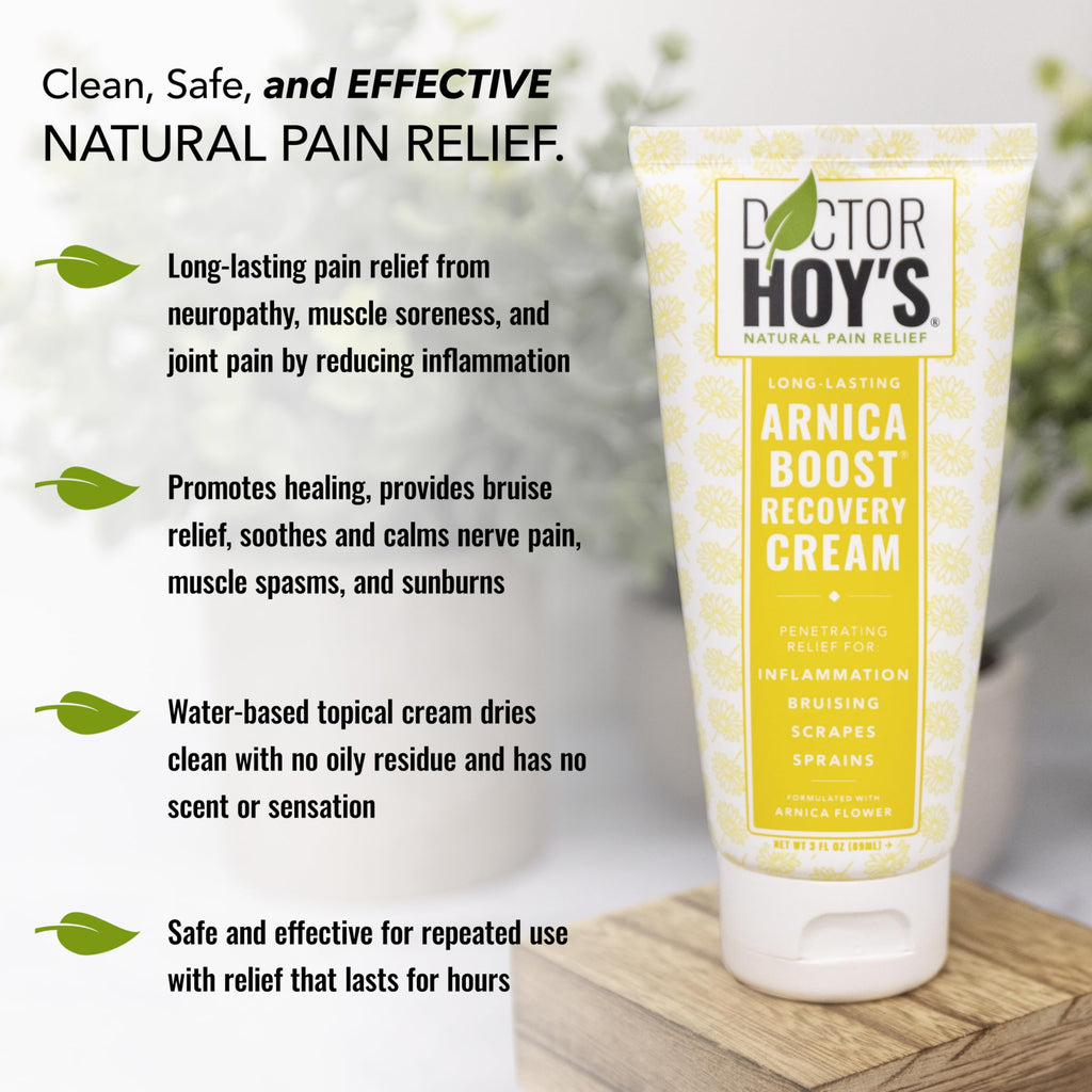DOCTOR HOY'S Natural Arnica Boost Recovery Cream, Bruise and Muscle Pain Relief Cream, Topical Homeopathic Formula with Arnica Montana for Rapid Bruise Relief (6 Fl Oz) DOCTOR HOY'S Au supplements