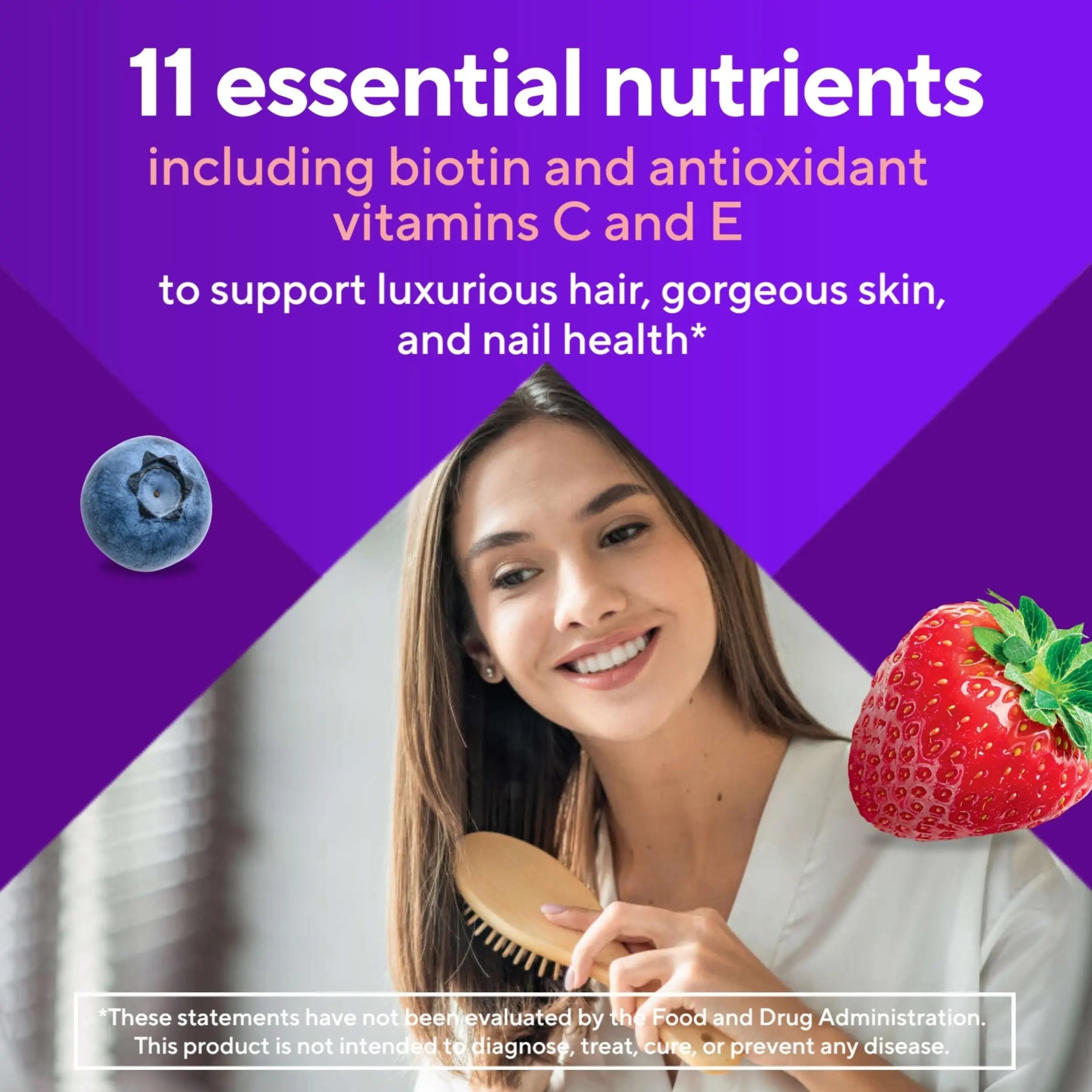 Vitafusion Gorgeous Hair, Skin & Nails Multivitamin Gummy Vitamins, plus Biotin and Antioxidant vitamins C&E, Raspberry Flavor Vitafusion Au supplements