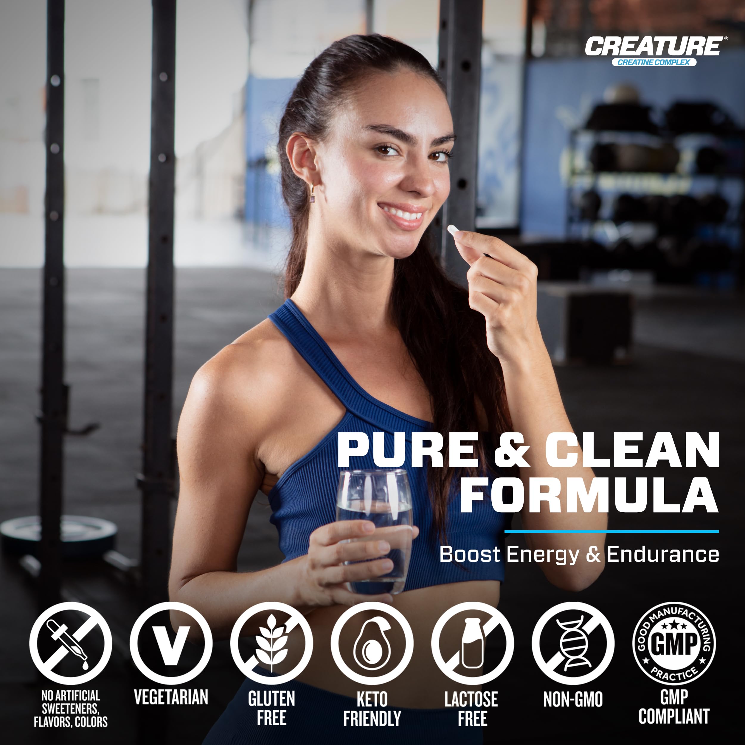 CREATURE® Creatine Complex - Creatine Monohydrate Capsules with 5 Types of Creatine Including Con-Crēt® Creatine HCL, Promotes Muscle, Strength, Endurance, Brain Health, 180 Veggie Caps, 60 Servings CREATURE Au supplements