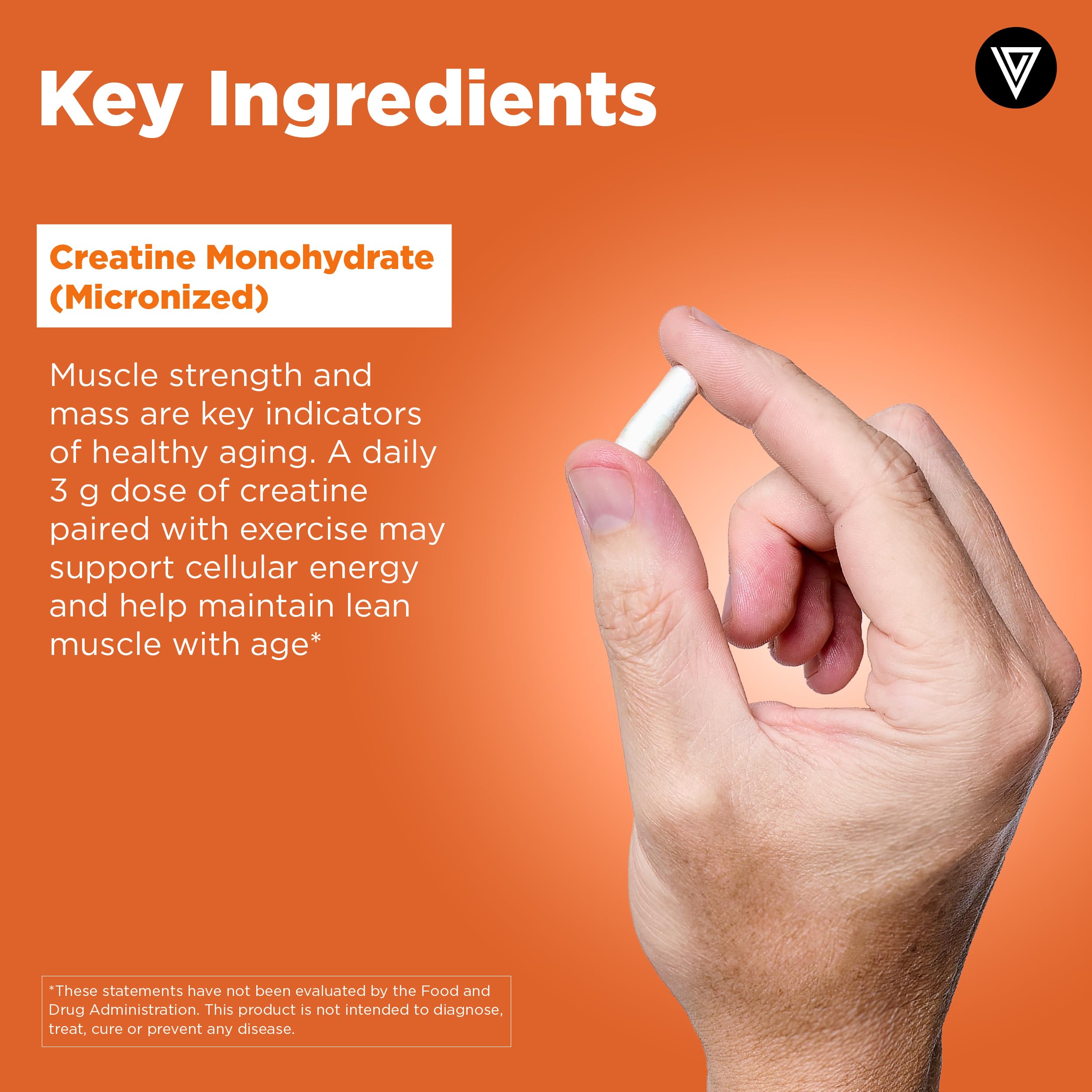 Vital Vitamins Creatine Monohydrate Pills for Women & Men - Micronized Creatine Capsules - Cognitive, Strength, Recovery Support - 3g (3000mg) per Serving - Vegan, Non-GMO, 120 Count Vital Vitamins Au supplements