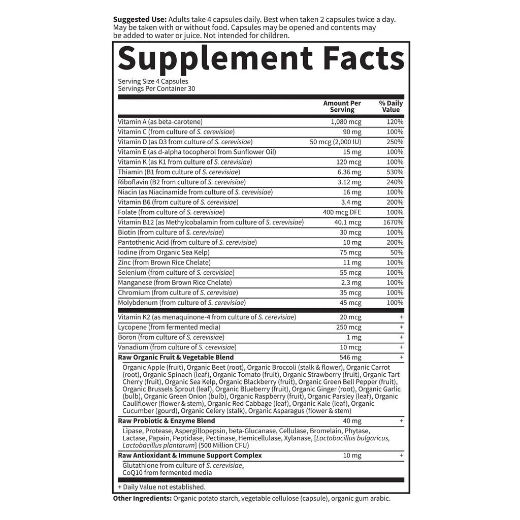 Garden of Life Multivitamin for Men - Vitamin Code 50 & Wiser Men's Raw Whole Food Vitamin Supplement with Probiotics, Vegetarian, 120 Capsules Garden of Life Au supplements