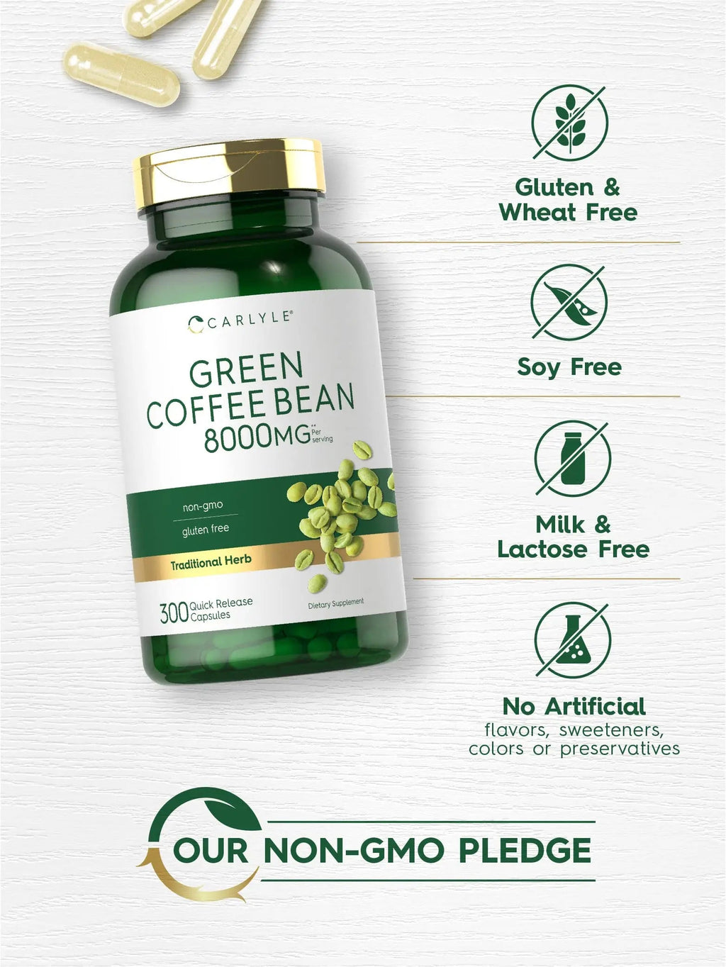 Carlyle Green Coffee Bean Extract | 8000 mg | 300 Capsules | Non-GMO and Gluten Free Carlyle Au supplements