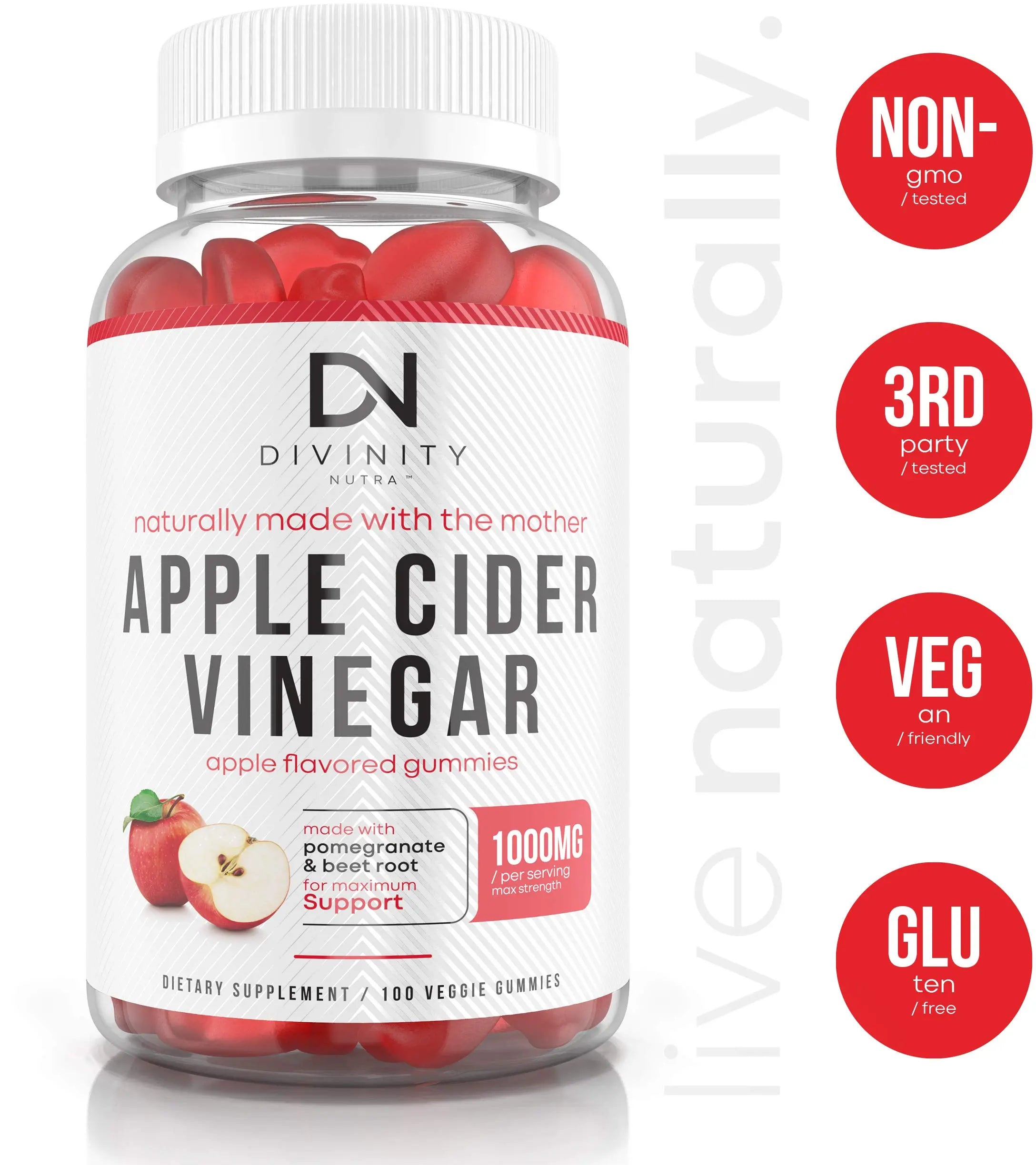 Apple Cider Vinegar Gummies for Weight Loss - Nutritional Supplement for Detox, Cleanse Divinity Nutra Au supplements