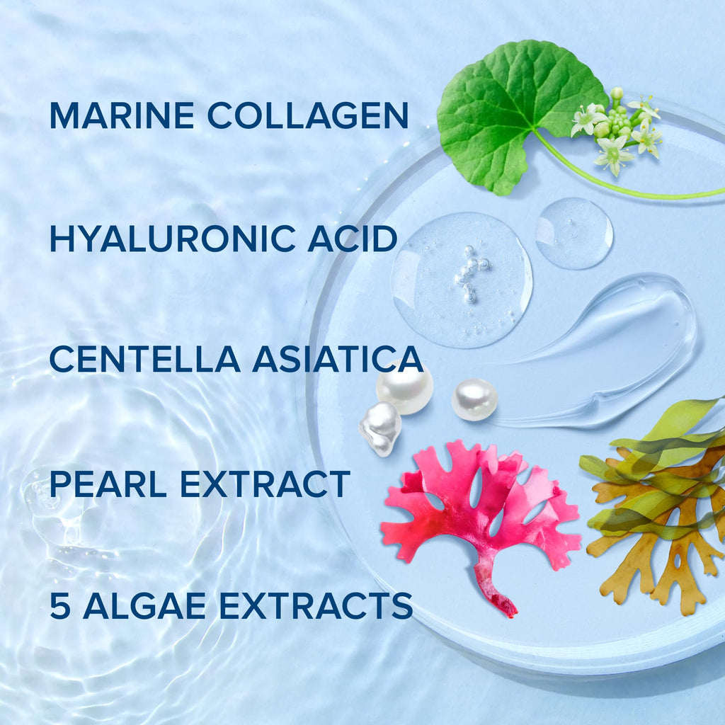 MAREE Collagen Facial Mask with Hyaluronic Acid — Sheet Face Mask Skincare — Centella Asiatica, Green & Red Algae Extract
