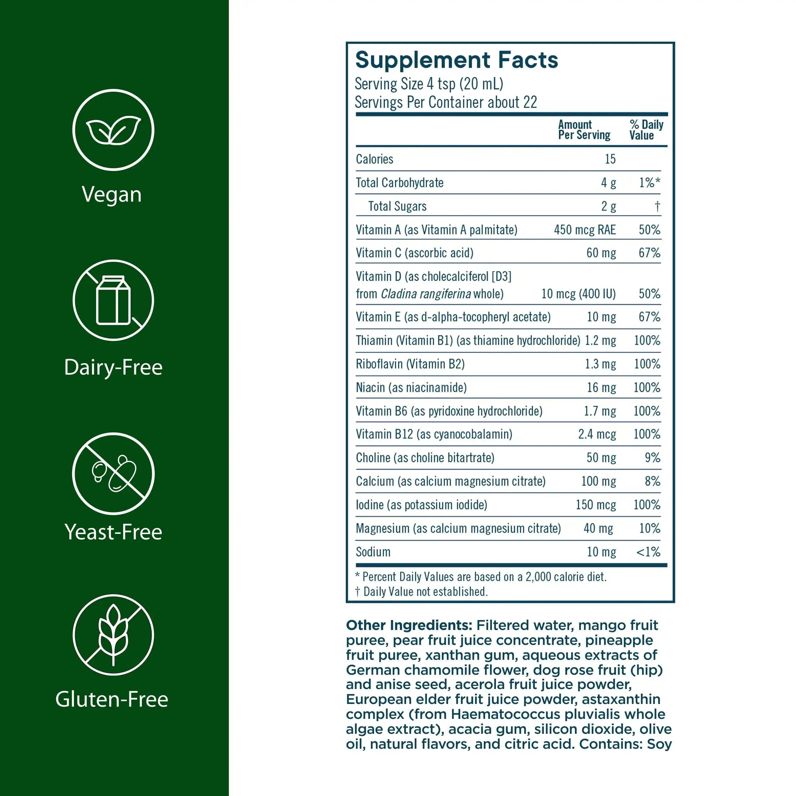 Flora - Daily Multi Essentials+, Liquid Multivitamin Formula, 13 Essential Vitamins & Minerals, 15 Fl Oz Flora Au supplements