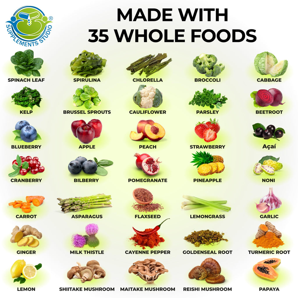 Vegan Whole Food Daily Multivitamin with Iron, Methylated Multivitamin for Women and Men, Made with Fruits & Vegetables, B-Complex, Probiotics, Enzymes